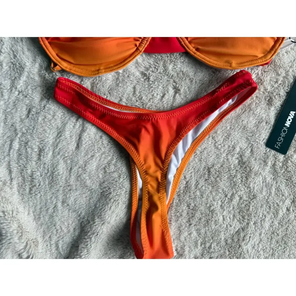 Fashion Nova 2-Piece Swim Suit Bikini Thong Size XS NWT